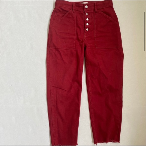 Aritzia Wilfred Free 6 Red Cropped Ankle Jeans 6 - Picture 6 of 9